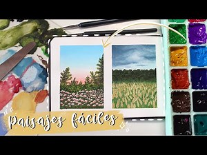 How to paint LANDSCAPE with GOUACHE | EASY PAINTING
