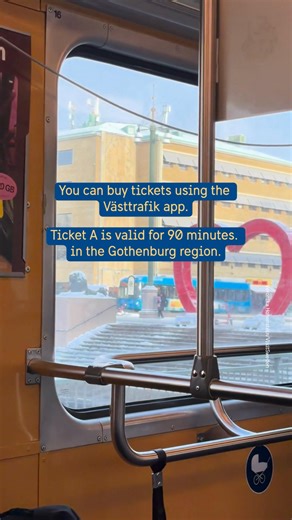 Gothenburg’s iconic blue tram 🚋 🎫 One ticket. Window seat. And Gothenburg rolling past outside. ❄️In January, the winter sun stays low over Gothenburg, Sweden. The light is soft. And this ride on the iconic blue tram feels wonderfully vintage. ✨ Getting around Gothenburg is easy with the Västtrafik app. A single A-ticket costs 37 SEK and is valid for 90 minutes. Perfect for trams, buses and even ferries across the city. 🌊 🤓 Want to explore more of Sweden? Västtrafik also offers 1-day and 3-d