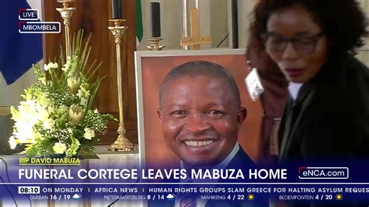 Former deputy president David Mabuza has been described as someone who respected time, this as the funeral cortege leaves his homestead to Hoërskool Bergvlam where the funeral service will take place. #Mabuza #eNCA | eNCAnews