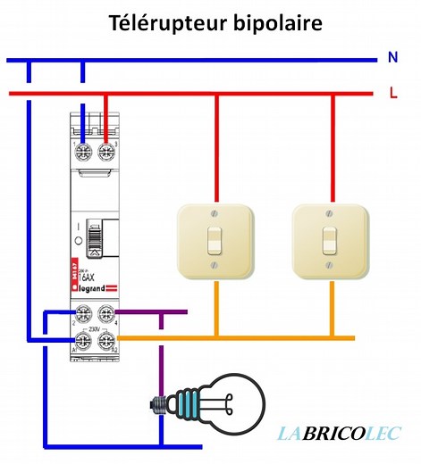 Comment brancher un bouton poussoir avec un télérupteur