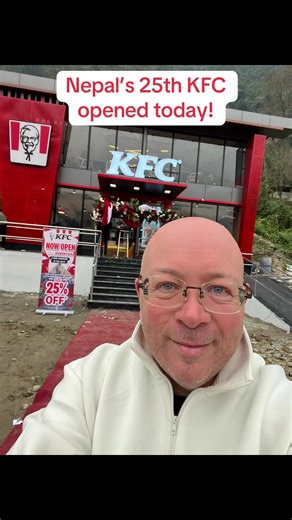Refreshingly, Nepal doesn’t have many western chains. So when the country’s 25th KFC opens, our driver was keen to try it. This mountainside spot is between Chitwan and Kathmandu. #kfc #nepalitiktok #nepal
