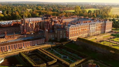 Hampton Court Palace, England: Drone tour of royal grounds