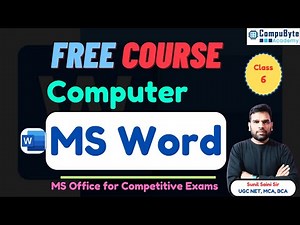 MS Word for Competitive Exams | Class-6 | MS Office by Sunil Saini Sir