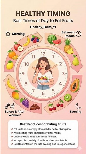 Best Time to Eat Fruits 🍎⏰ | Morning vs Evening | Healthy Timing Guide #foodbenefits #heathy #facts