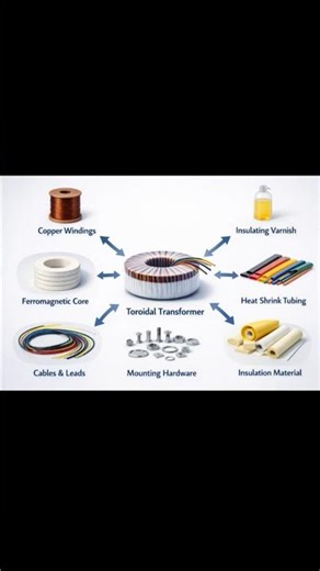 Materials of Toroidal Transformer⚡💡(Electrical Eng)#automobile #shorts #viral #short#transformers
