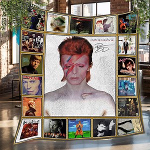 David Bowie Christmas Fleece Blanket, David Bowie Vintage Personalized Fleece Blanket, Personalized Fleece Blanket, Christmas Gifts - Etsy