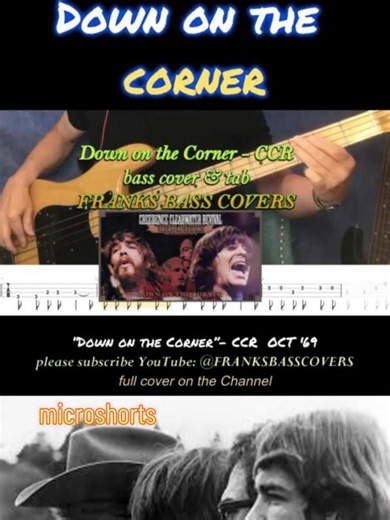 DOWN ON THE CORNER - #creedenceclearwaterrevival #franksbasscovers | music covers