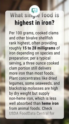 What single food is highest in iron?