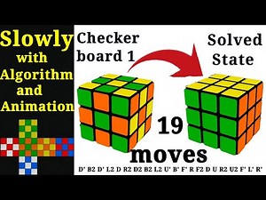 Checkerboard Pattern to SOLVED in 19 Moves!... (Easy Algorithm)