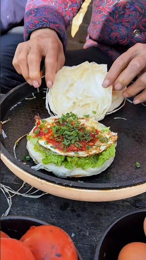 Chinese burger Lunch under the warm sun