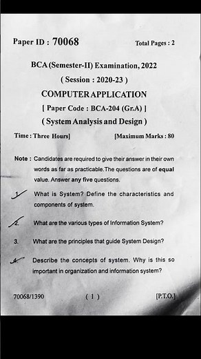 BCA 2nd semester (2022) System analysis and Design | #brabu #bca_204 @Question_academy
