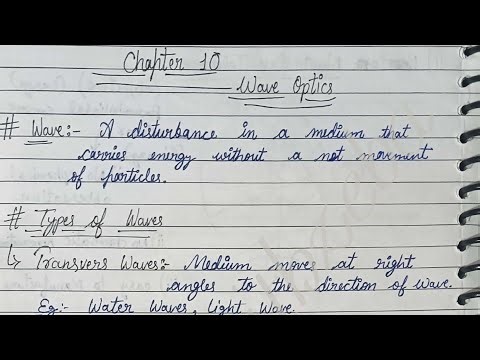 Class 12th Physics Chapter 10 Wave Optics Handwritten Notes pdf| Important| Boards| StudyMaterial ✨