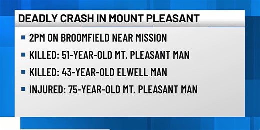 Police: 2 killed in head-on collision in Mt. Pleasant