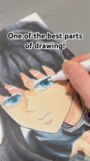 One of the best parts of drawing! | #shorts #demonslayer #muichiro