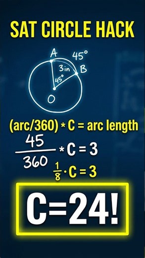 The Secret To Solving SAT Arc Problems 🔥 #satprep #geometry #math