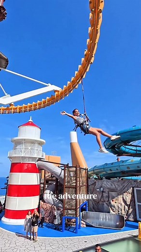 Reneze | Las Vegas Travel + Food + Lifestyle Creator on Instagram: "I always thought cruise ship adventure parks were just for kids… but MSC World America proved me wrong 👏🏼 The Cliffhanger had me screaming, The Drop Slide was way more fun than my face shows 😂, and the VR slide + F1 simulators? Never seen that on a ship before 🏎️✨ Day 2 aboard @msccruises.us was a dream - we had the best teppanyaki at Kaito, and ended the night bar-hopping with cocktails + live music. This ship really has it