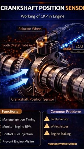 How Crankshaft Position sesensor (CPK) work in Engine #mcp#sensor#autoelectrical #jamesautomotiveeng