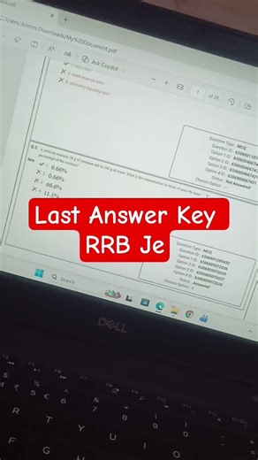 RRB Je answer key | Je answer key | rrb admit card 2026