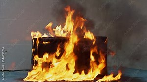 microwave oven on fire. the concept of fire in the kitchen and malfunctions, breakdowns of electrical appliances and wiring, installation of fire safety systems.