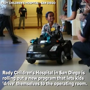 California children's hospital lets kids 'drive' themselves to the operating room to help them "just relax a little bit more" before undergoing a procedure. http://abcn.ws/2xhfsy8 | ABC News
