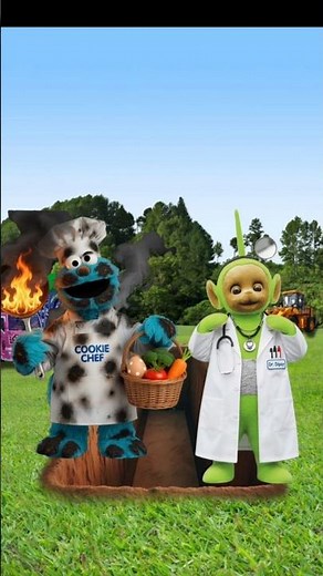 Teletubbies doctor treats patient Elmo who has burns#shorts