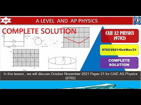 CIE A Level Physics Paper 2 -October November 2021 Paper 21-9702ON21P21-Detailed and Full Solution