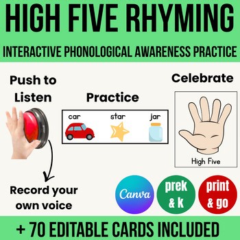 Pre-K & Kindergarten Rhyming Words Centers | Phonological Awareness Cards