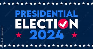 4k Presidential Election 2024 background animation. Suitable to use as title, video intro, overlay, banner, US election day event