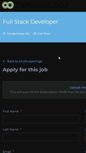 Fresher Full Stack Developers | 2025 Recruitment | Apply Now | Tandemloop HQ Careers