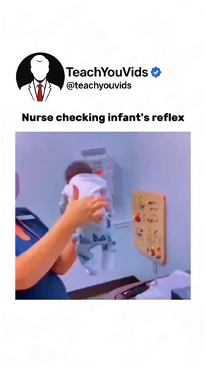 Teach You Vids on Instagram: "A nurse checking an infant’s reflex isn’t just routine — it’s the first glimpse into how the baby’s brain and nerves are developing. 👶✨ From gripping a finger to kicking at a gentle touch, these tiny reactions reveal a whole world of early coordination and growth happening behind the scenes. Small moves. Big milestones. 💛 This video is for educational purposes only. DM for credit/ removal. #InfantCare #NewbornReflex #PediatricNurse #BabyDevelopment #