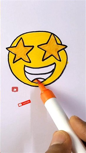 Cute Stars eyes Emoji 🤩 drawing for kids #shorts #shortvideo #shortsart #drawing #kidsart #viral