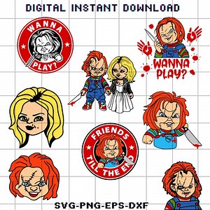 Chucky Svg Bundle, Horror Movie Svg, Wanna Play Chucky and Bride Png, Chucky and Tiff Png, Horror Movie Killers Png, Halloween Couple Png - Etsy Australia