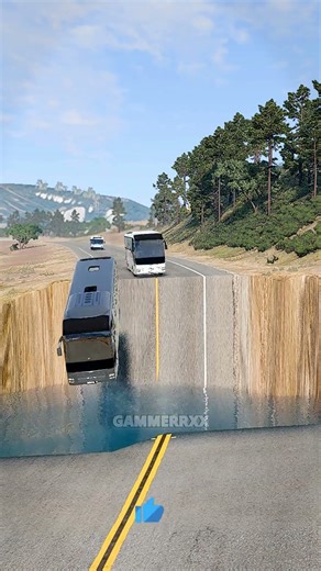 Can ANY Bus Cross This Gap BeamNG drive? 😱🌊