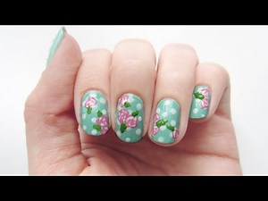 Romantisches Rosen-Nageldesign / romantic vintage roses nail art | 'seni Nageldesign