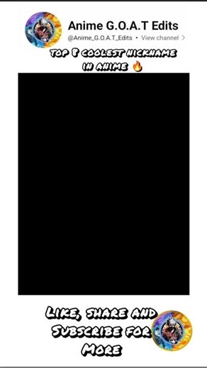 Top 8 Coolest Anime Nicknames 😎🔥#shorts #ytshorts #anime #animecharacter #animeshorts