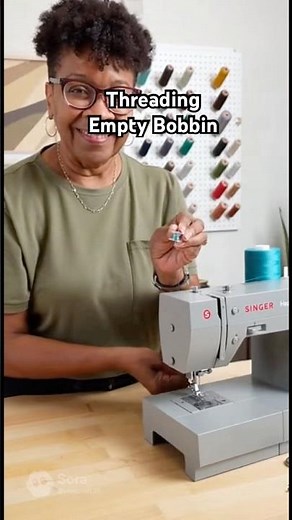 Threading empty bobbin on your singer sewing machine. #tutorial #beginners