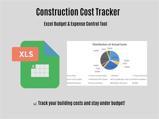 Construction Cost Tracker | Excel Budget & Expense Template | Building Projects - Etsy