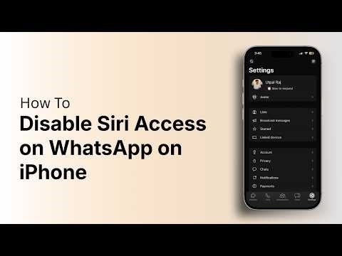 How to Disable Siri Access on WhatsApp on iPhone