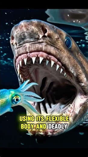 Frilled Shark: The Prehistoric Shark Still Alive Today! 🦈 #shark #facts #megalodon #deepsea #shorts
