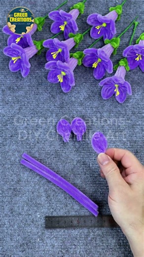 💜 Super Beautiful Purple Bellflower 🌸 Easy DIY Velvet Wire Flower at Home