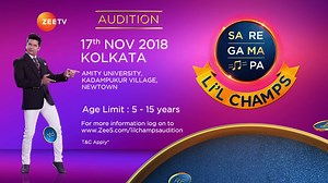 1.4K reactions · 82 shares | #Kolkata, your chance to own the #SRGMPLilChamps Stage! See you at the auditions! Saturday, 17th November | 9 AM Onwards Age Limit: 5 – 15 years To register call 8879180521 / 8879161248 or visit: www.zee5.com/lilchampsaudition Shaan | ZEE TV | Facebook