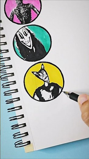 Speed drawing Analog Horror BigBad Wolf 😱 #shorts #horror #analoghorror #creepy #drawing