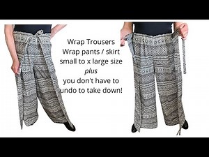 Wrap around pants/skirt, DIY wrap trousers, no pattern needed