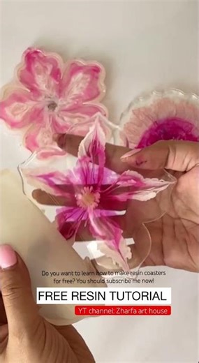 FREE TUTORIAL of 3D resin flower coaster check playlist #3dresincoaster #resintutorials #resinart