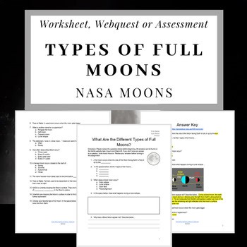 Full Moons: What Are the Different Types of Full Moons? Webquest or Worksheet