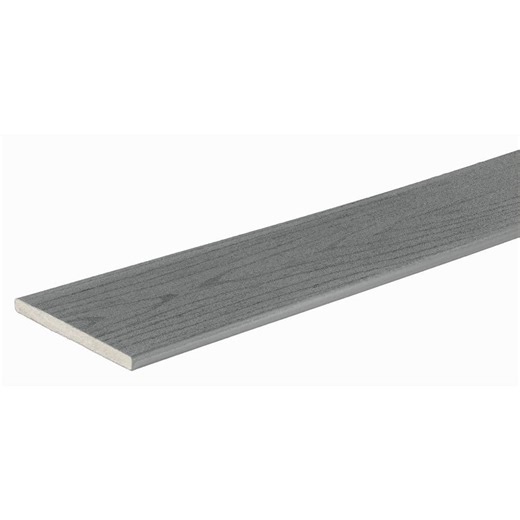 Check The Home Depot's Q&A Before Buying: TimberTech Composite Terrain 1/2 in. x 8 in. x 12 ft. Square Silver Maple Composite Riser (Actual: 0.58 in. x 7 1/4 in. x 12 ft.)
