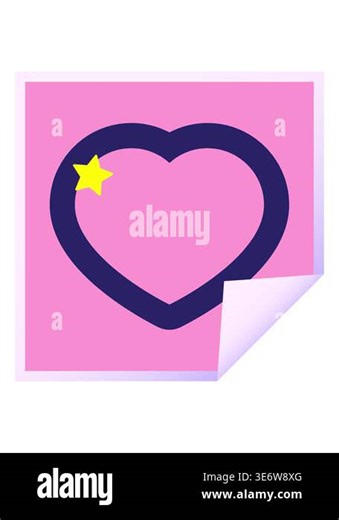 twinkling stars effect animation of heart symbol illustration square sticker Stock Video Footage - Alamy