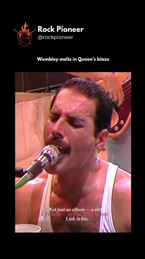 Queen performing “We Are The Champions” live at Live Aid at Wembley Stadium on July 13, 1985. #queenband #freddiemercury #wearethechampions #liveaid1985