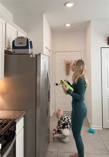 When your cleaning and constantly have dance trends on your mind | dance