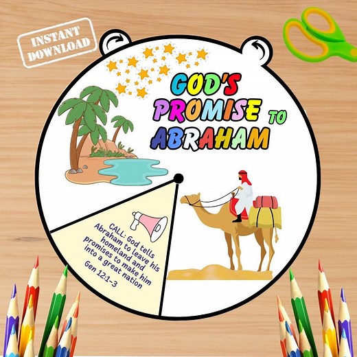 God's Promise to Abraham Coloring Wheel | Bible Story Activity for Kids | Christian Sunday School Craft | Bible Lesson Printable, Kids Bible - Etsy